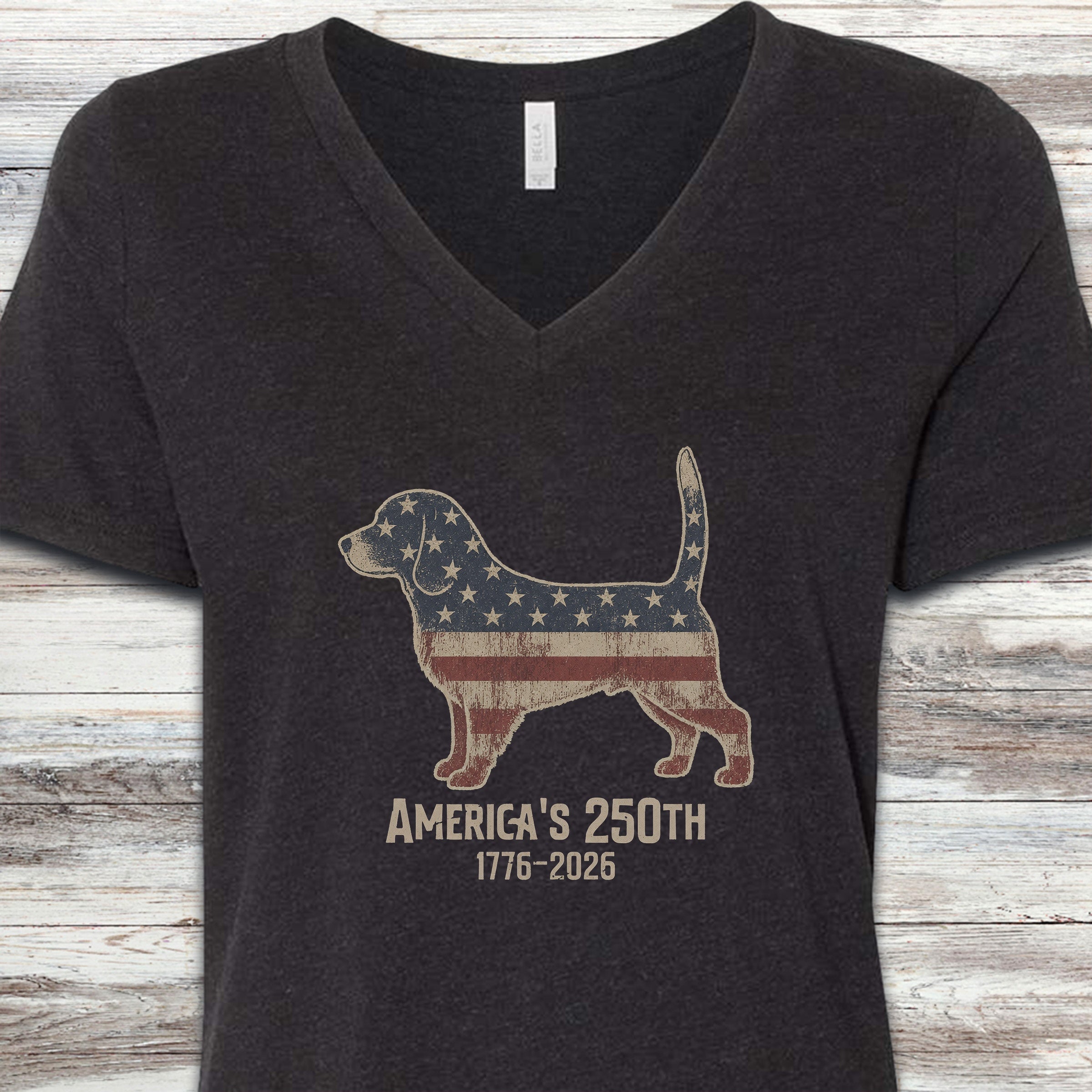 Beagle 250 V-Neck Tee - Black Heather