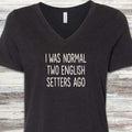 English Setter Normal V-Neck Tee - Black Heather