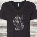 Scottish Terrier Loyalty V-Neck Tee - Black Heather