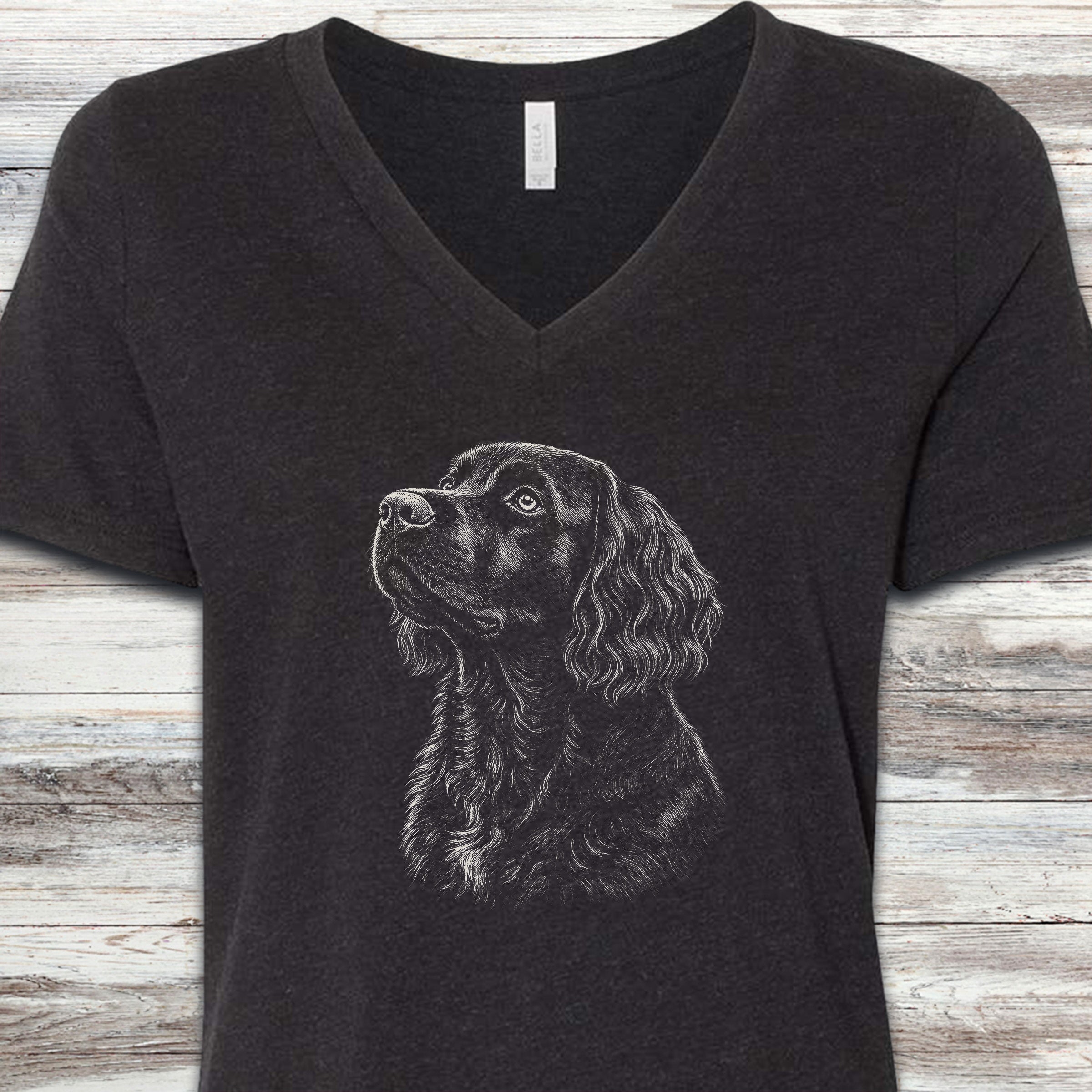 Boykin Spaniel Loyalty V-Neck Tee - Black Heather