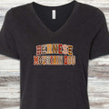 Bernese Mountain Dog Fall Faux Patchwork V-Neck Tee - Black Heather