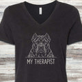 Cane Corso Dark Therapist V-Neck Tee - Black Heather