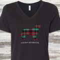 Golden Retriever Winter V-Neck Tee - Black Heather