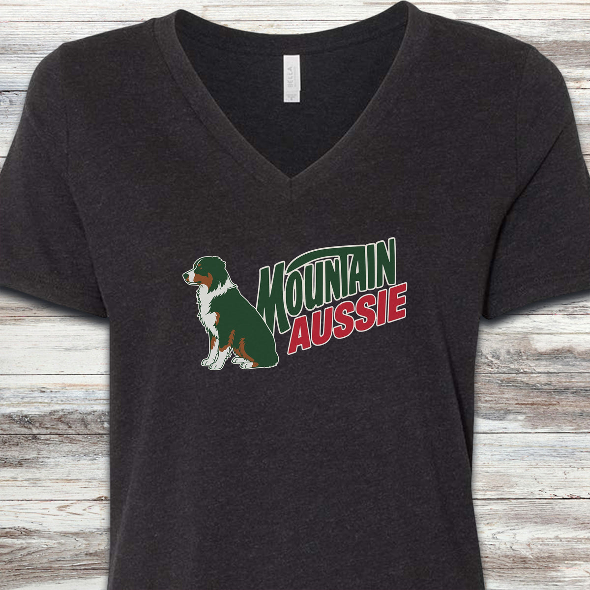 Australian Mountain Dog V-Neck Tee - Black Heather