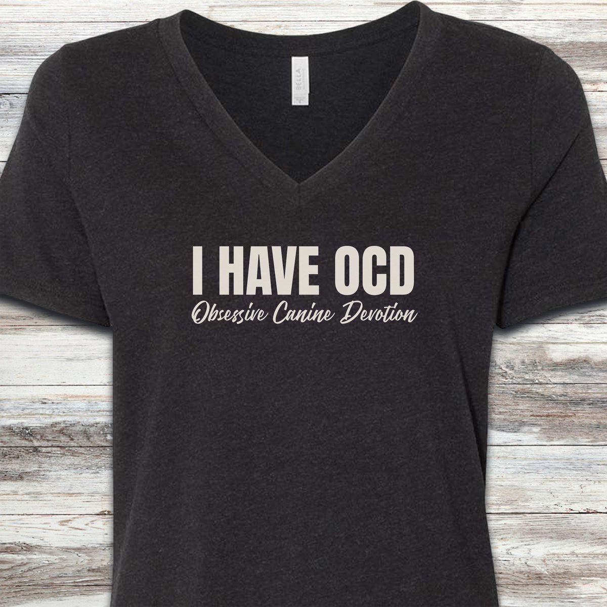 OCD V-Neck Tee - Black Heather