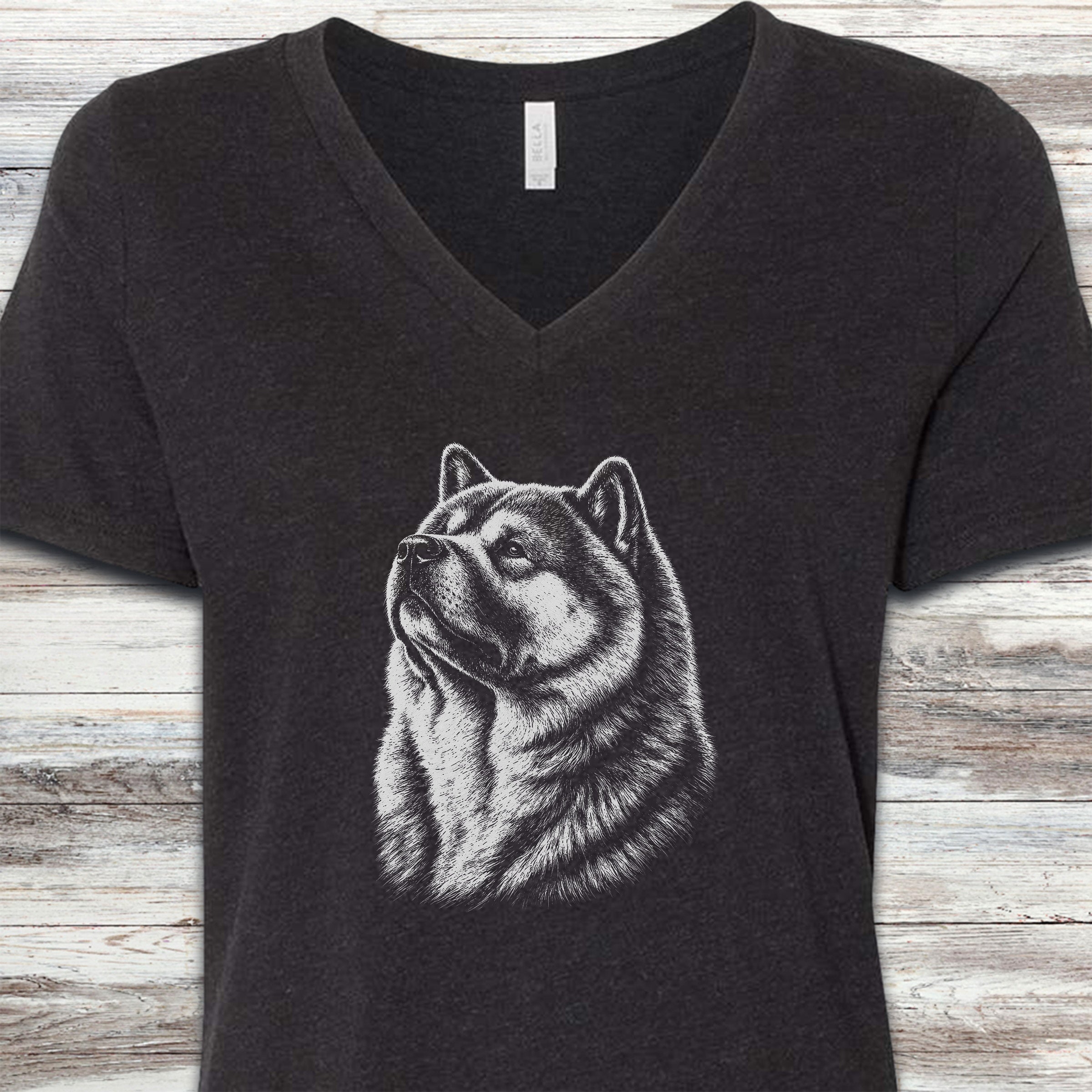 Akita Loyalty V-Neck Tee - Black Heather