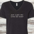 Boxer Girl V-Neck Tee - Black Heather