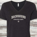 Dachshund Athletic Dept V-Neck Tee - Black Heather