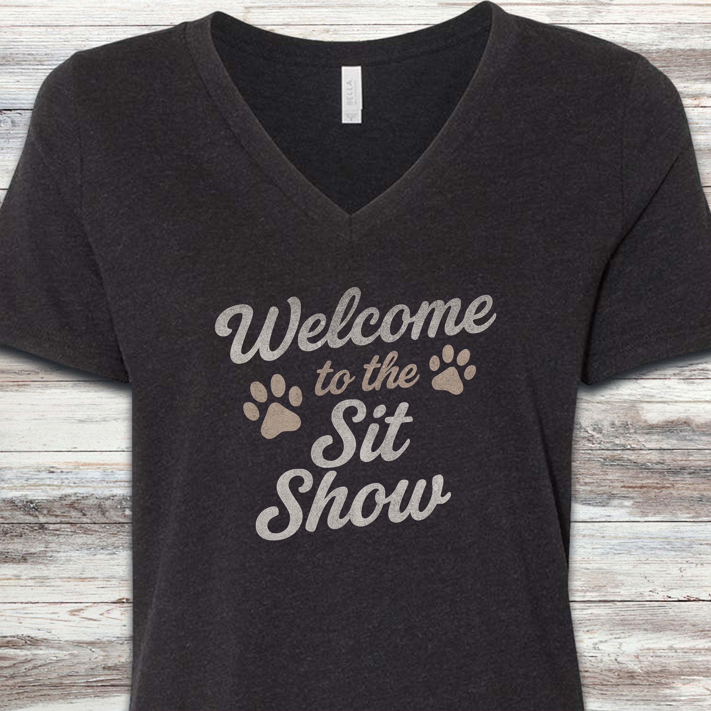 Sit Show V-Neck Tee - Black Heather