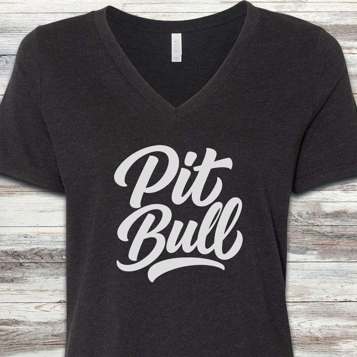 Pit Bull Team V-Neck Tee - Black Heather