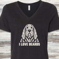 Otterhound I Love Beards V-Neck Tee - Black Heather
