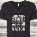 Labrador Retriever Black Nation V-Neck Tee - Black Heather