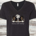 Papillon Nope V-Neck Tee - Black Heather