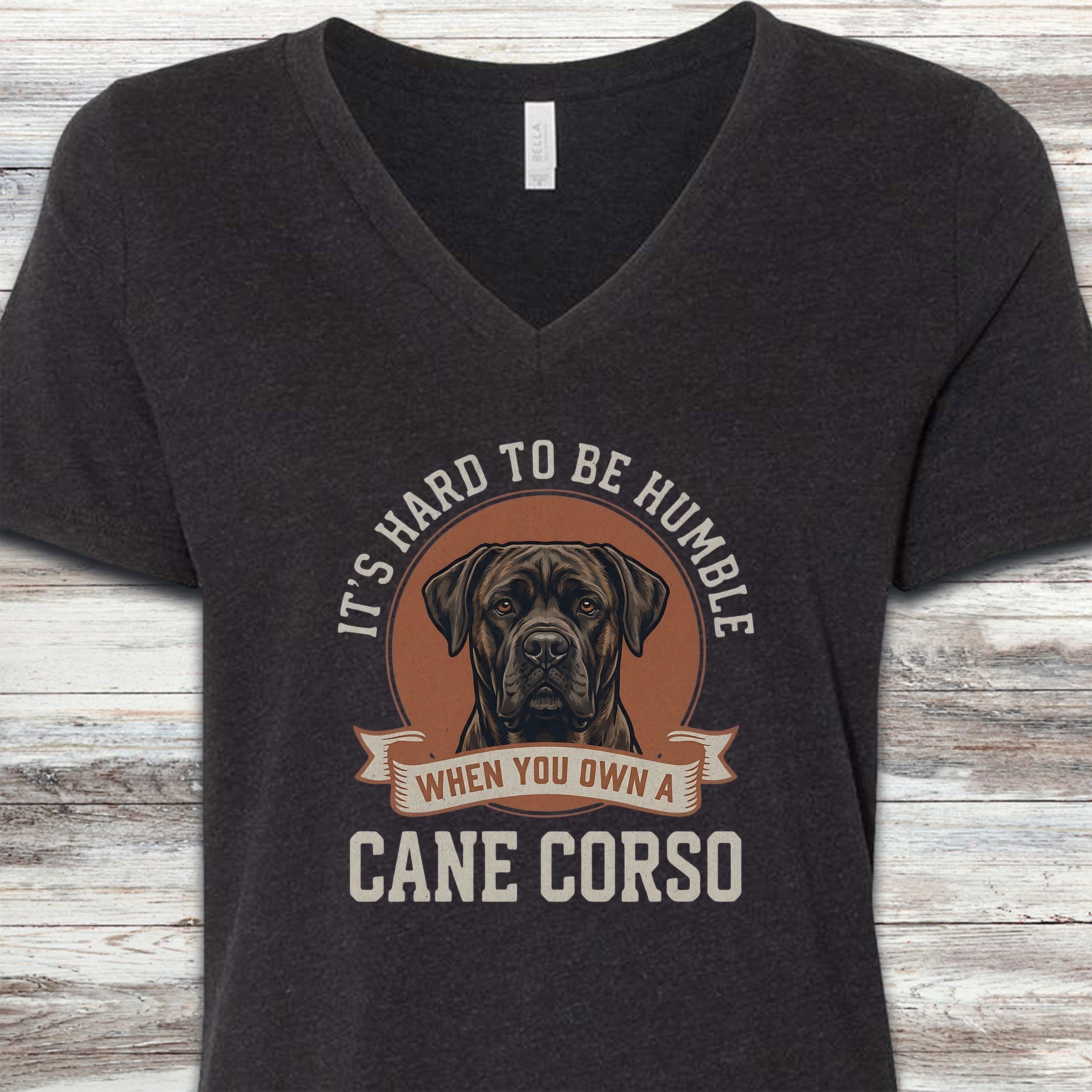 Cane Corso Humble V-Neck Tee - Black Heather