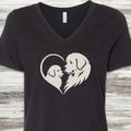 Newfoundland Heart Bond V-Neck Tee - Black Heather