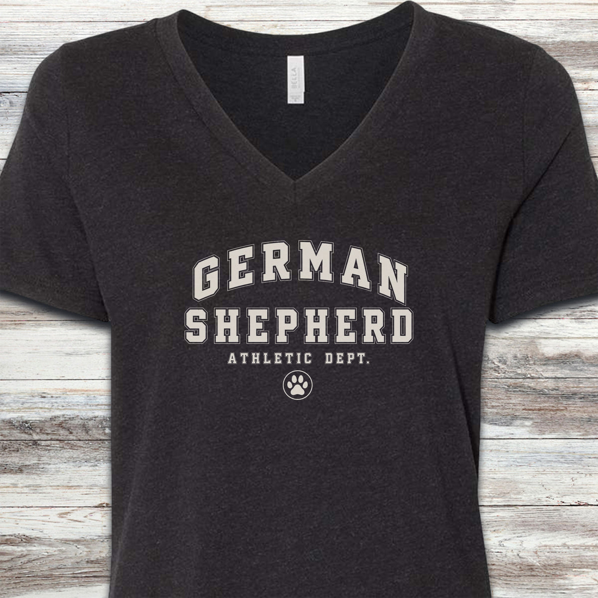 German Shepherd Athletic Dept V-Neck Tee - Black Heather