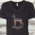 Doberman 250 V-Neck Tee - Black Heather
