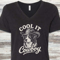 Border Collie Cool It V-Neck Tee - Black Heather