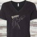 Poodle Dark BOOP! V-Neck Tee - Black Heather