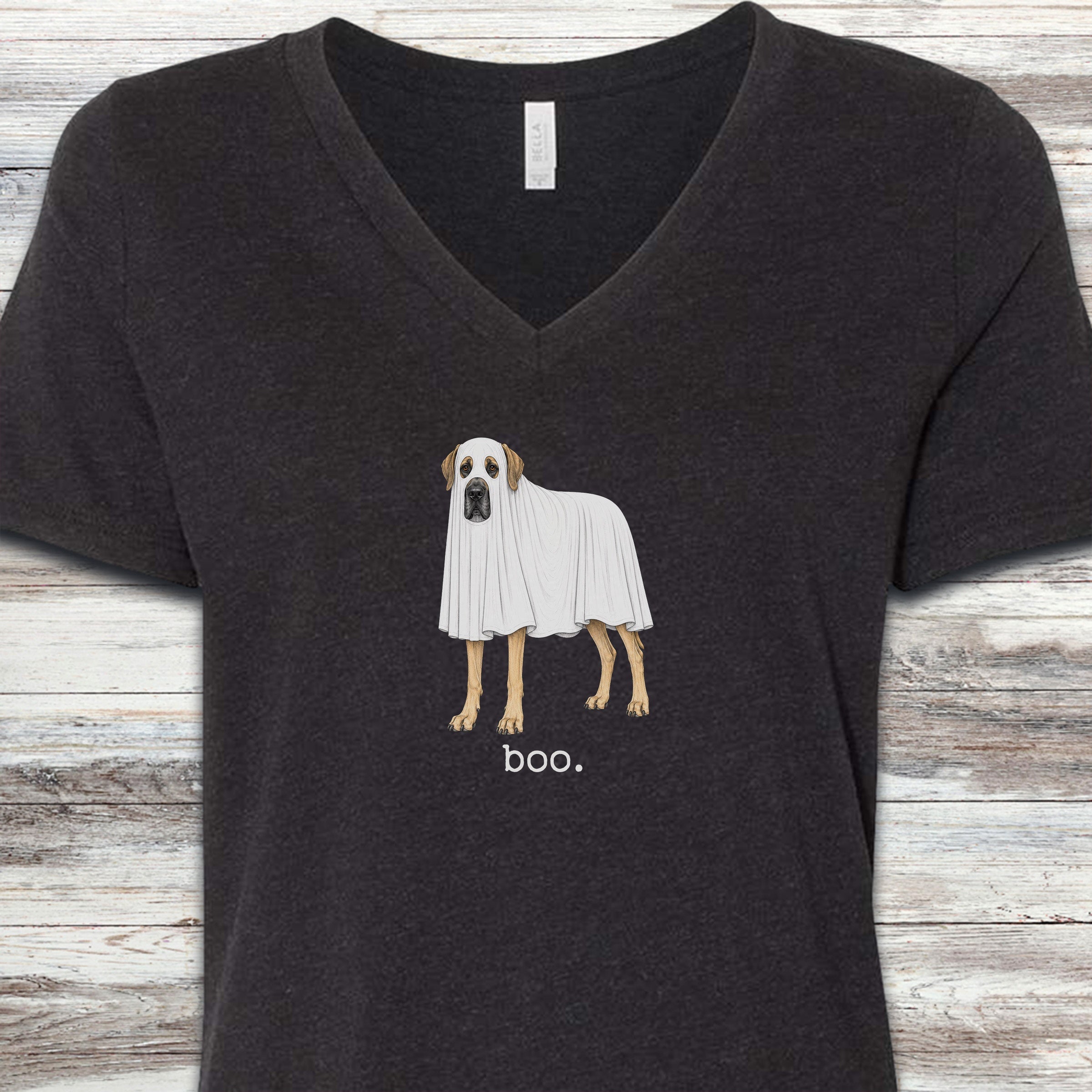 Great Dane Boo V-Neck Tee - Black Heather