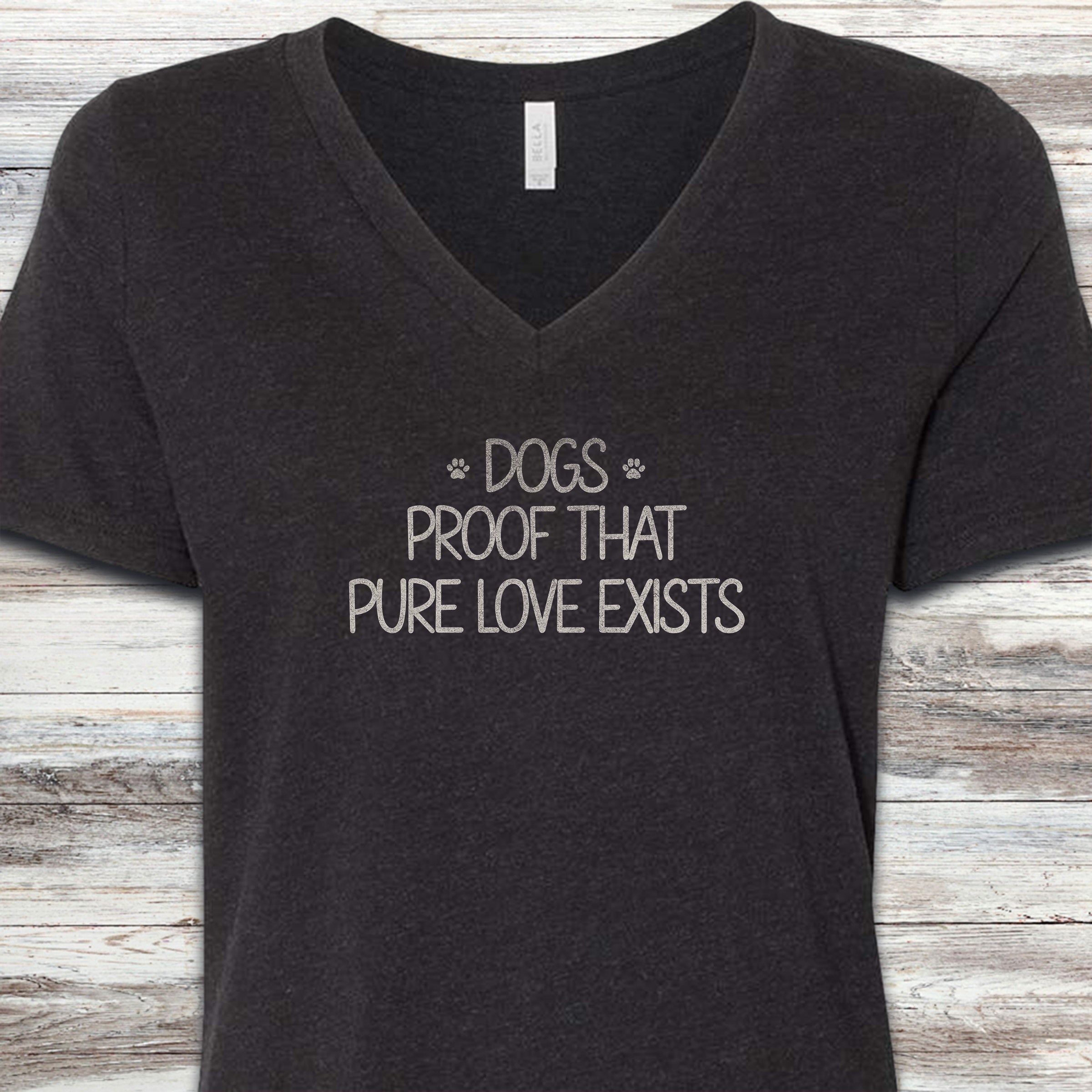 Pure Love Proof V-Neck Tee - Black Heather