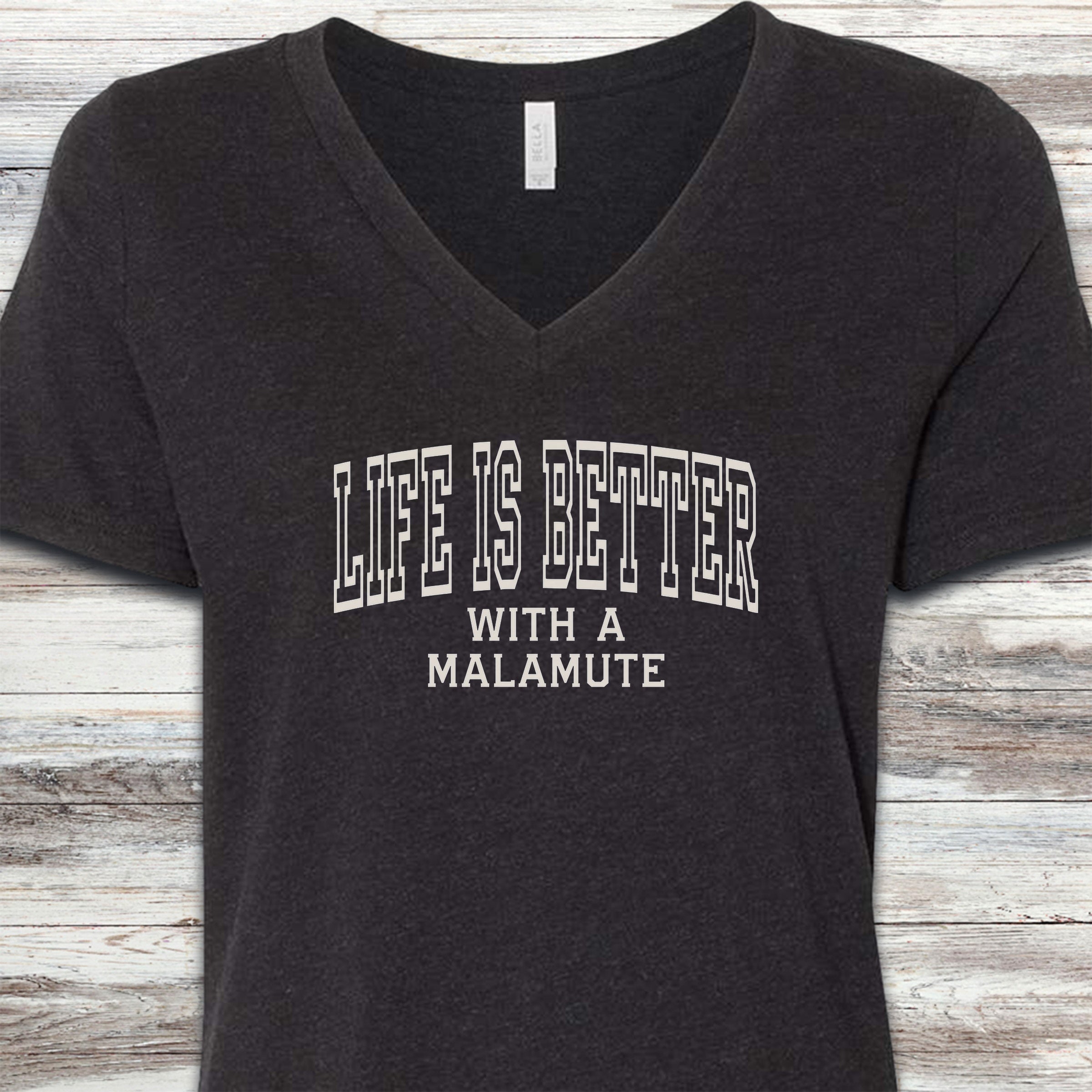 Malamute Better V-Neck Tee - Black Heather