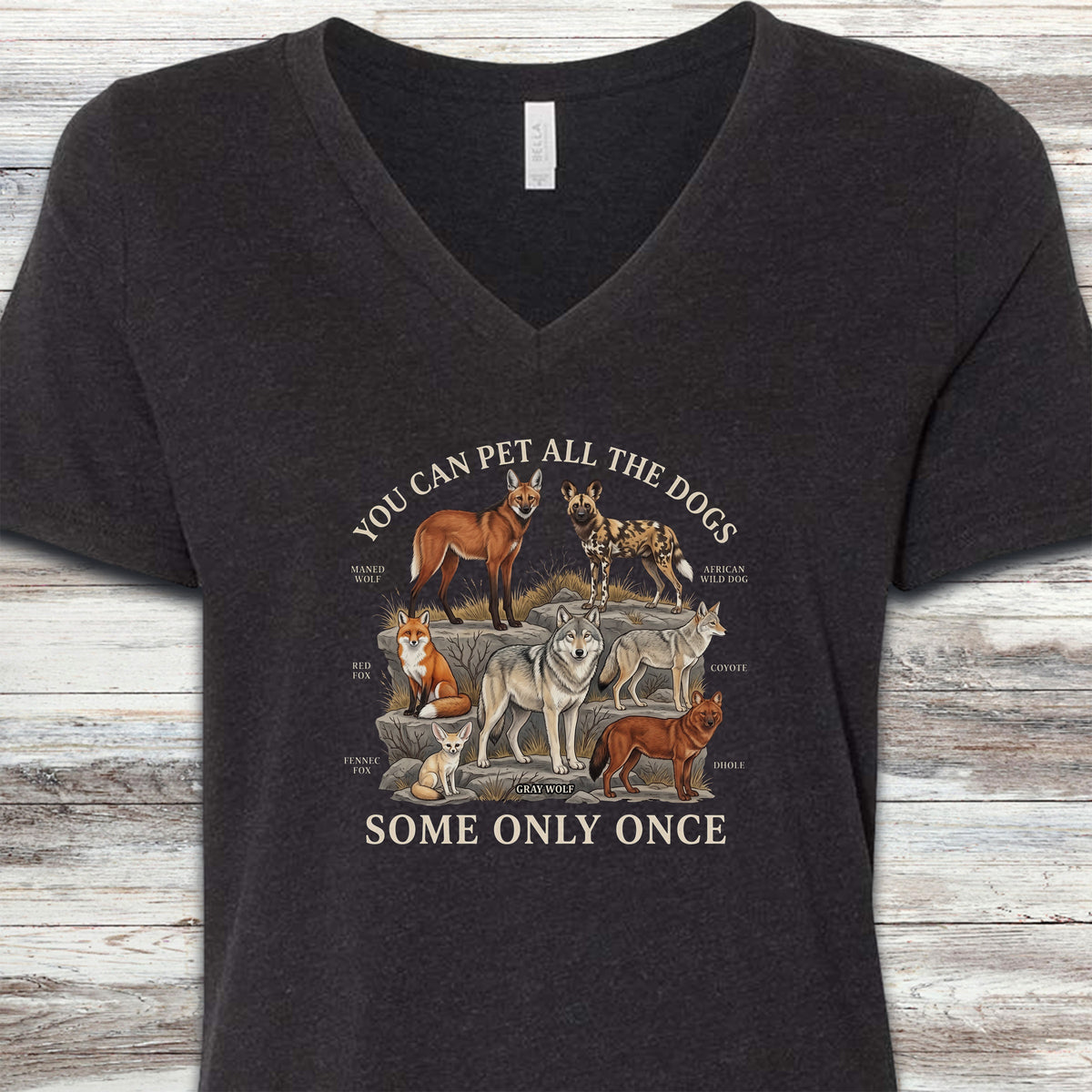 Only Once V-Neck Tee - Black Heather