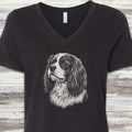 Cavalier King Charles Spaniel Loyalty V-Neck Tee - Black Heather