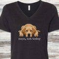Labrador Retriever Yellow Nope V-Neck Tee - Black Heather