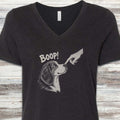Beagle BOOP! V-Neck Tee - Black Heather