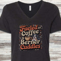 Bernese Mountain Dog Cuddles V-Neck Tee - Black Heather