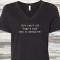Dogs & Cats V-Neck Tee - Black Heather