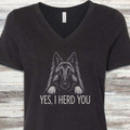Belgian Tervuren Herd You V-Neck Tee - Black Heather