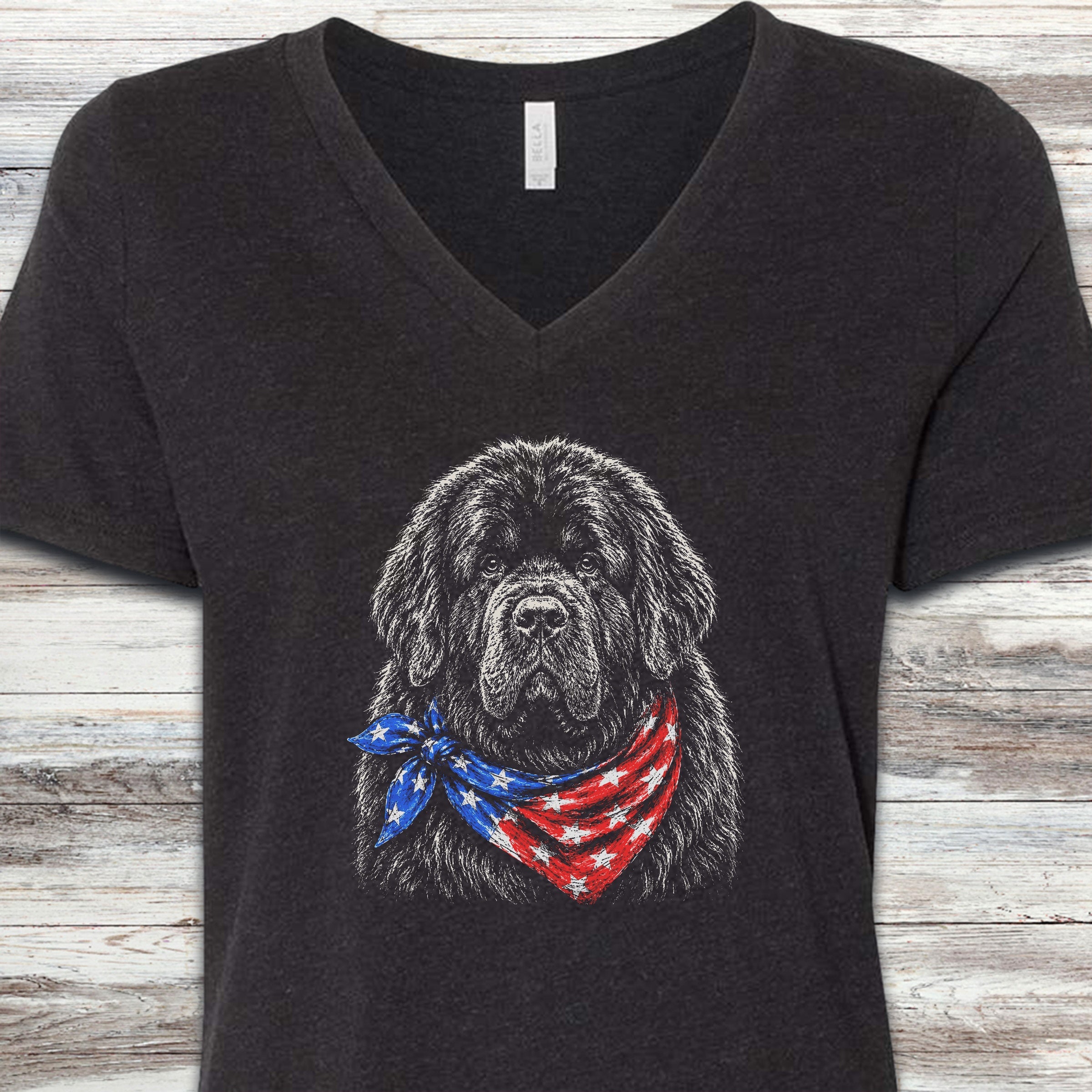 Newfoundland Patriot V-Neck Tee - Black Heather
