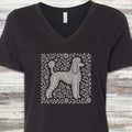 Poodle Light Linocut V-Neck Tee - Black Heather