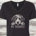 Aussiedoodle Therapist V-Neck Tee - Black Heather
