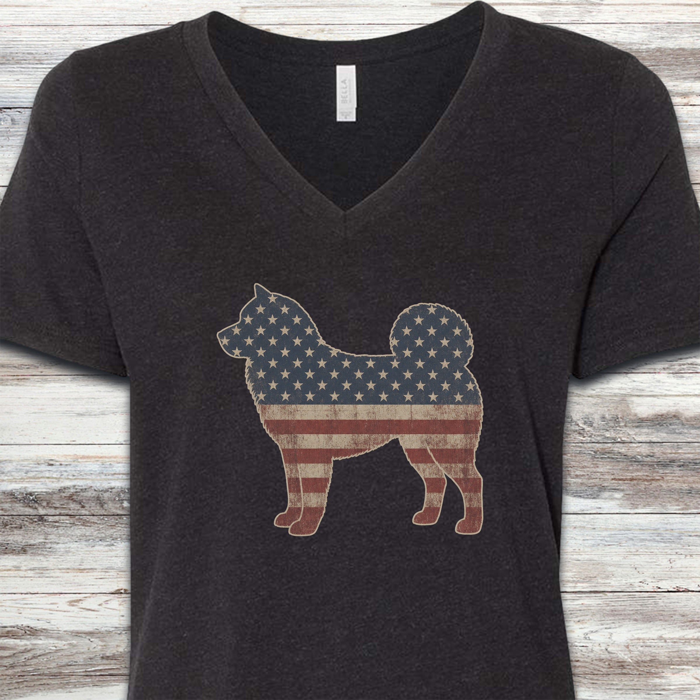 Akita Vintage USA V-Neck Tee - Black Heather