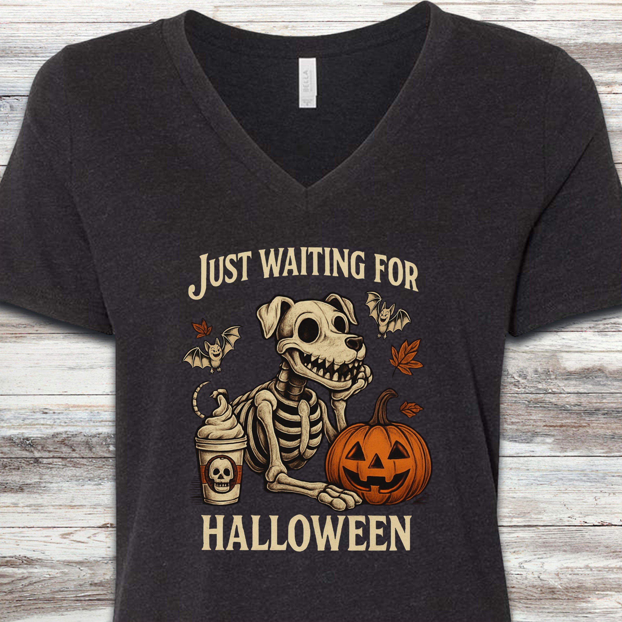 Wait For It V-Neck Tee - Black Heather