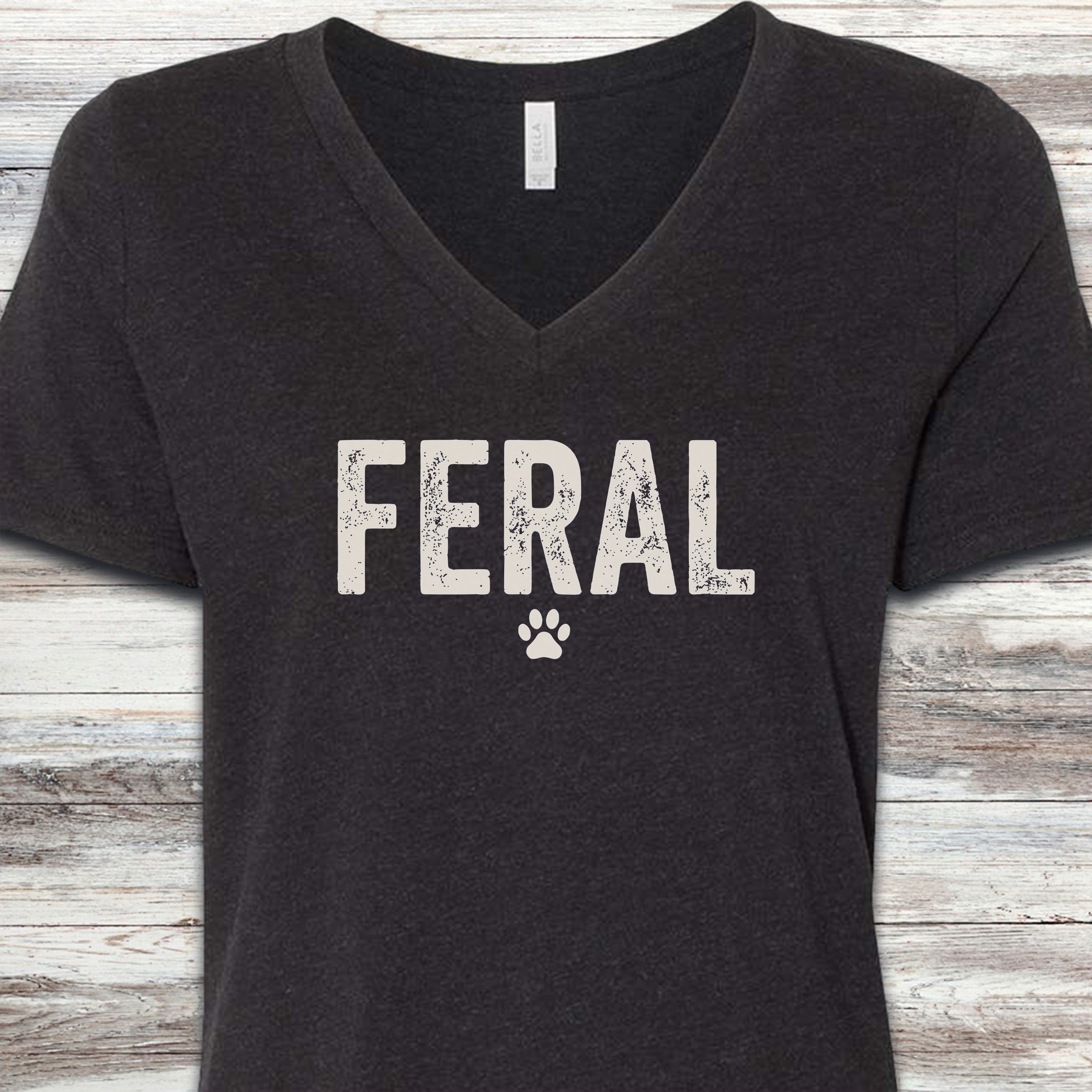 Feral V-Neck Tee - Black Heather