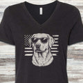 Labrador Retriever Flag V-Neck Tee - Black Heather