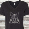 Australian Cattle Dog Herd You V-Neck Tee - Black Heather