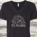 Labrador Retriever Black Lapdog V-Neck Tee - Black Heather