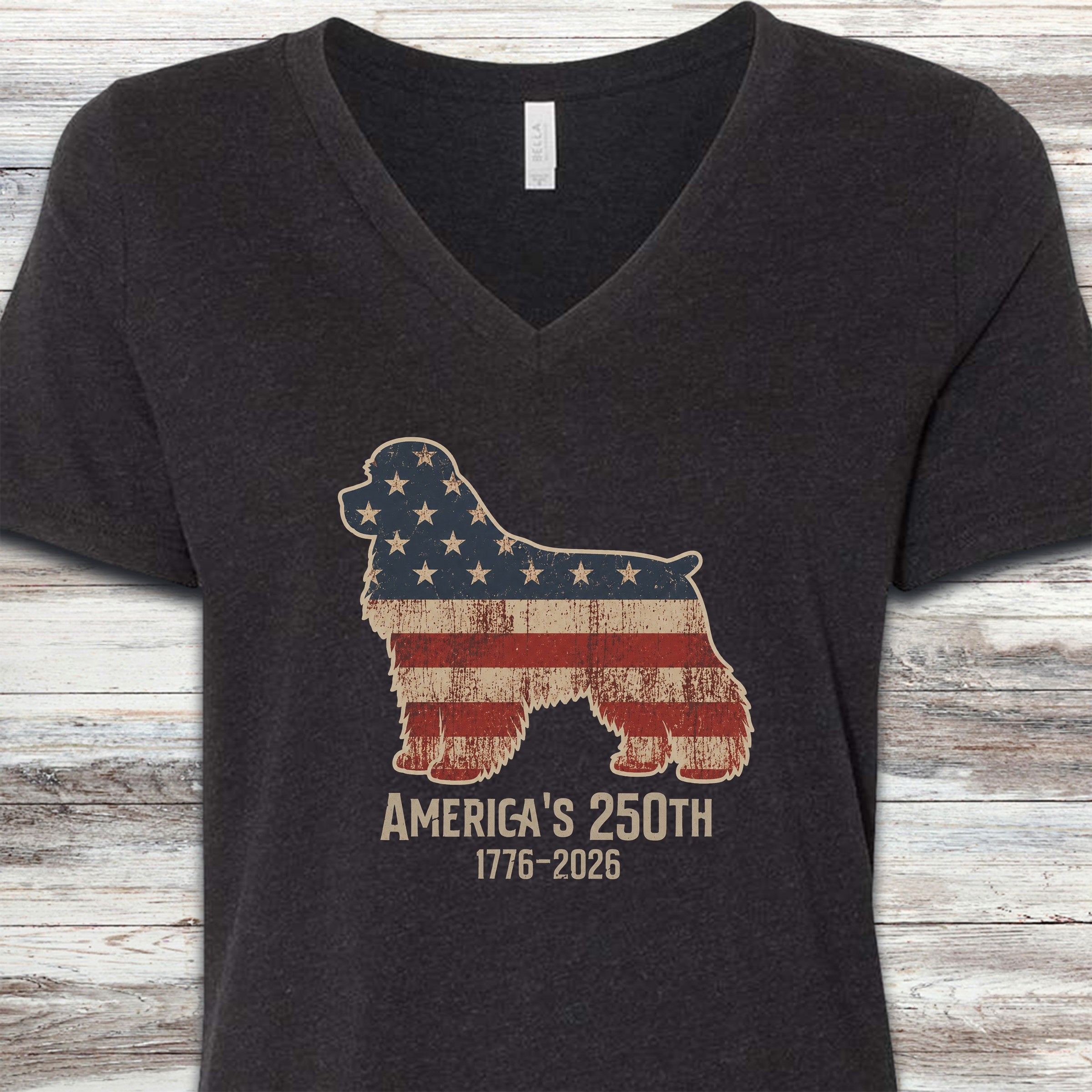 Cocker Spaniel 250 V-Neck Tee - Black Heather