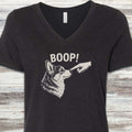 Corgi BOOP! V-Neck Tee - Black Heather