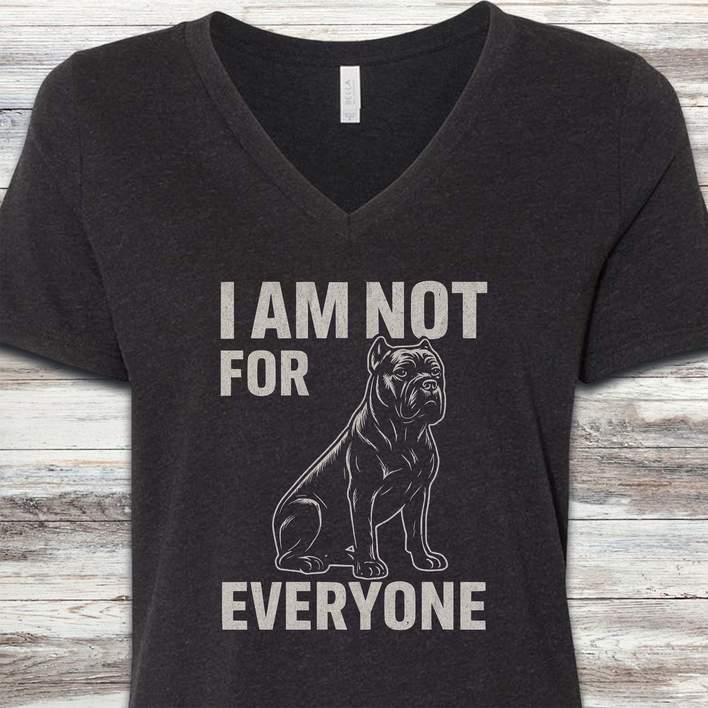 Cane Corso Not 4 Everyone V-Neck Tee - Black Heather