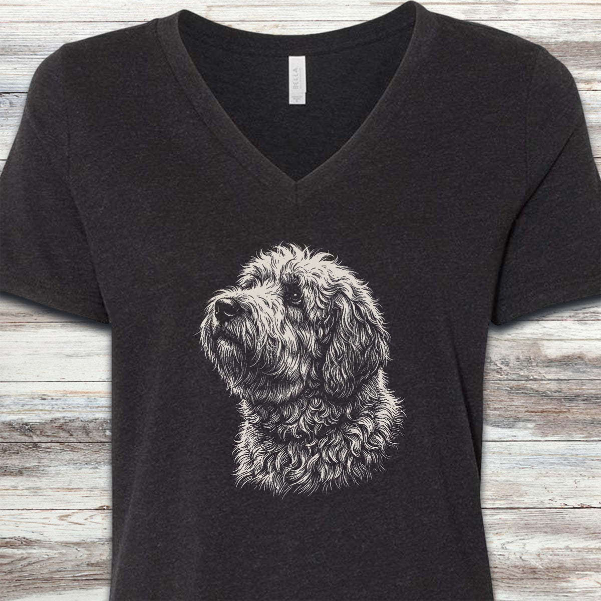 Old English Sheepdog Loyalty V-Neck Tee - Black Heather