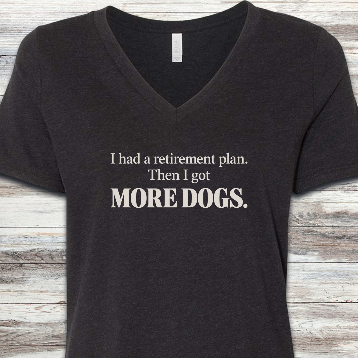 Retirement Plan V-Neck Tee - Black Heather