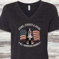Bernese Mountain Dog All American V-Neck Tee - Black Heather