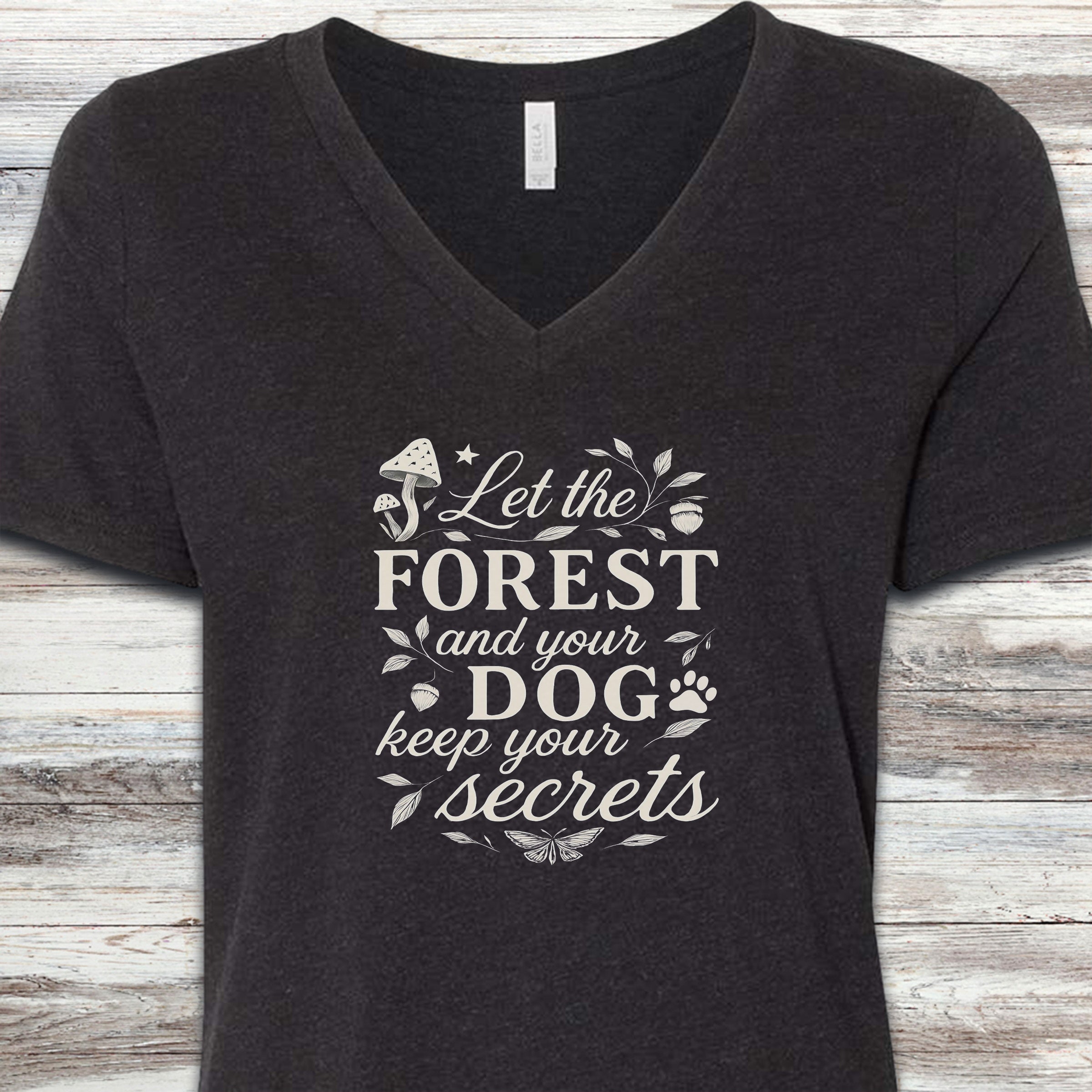 Secrets V-Neck Tee - Black Heather