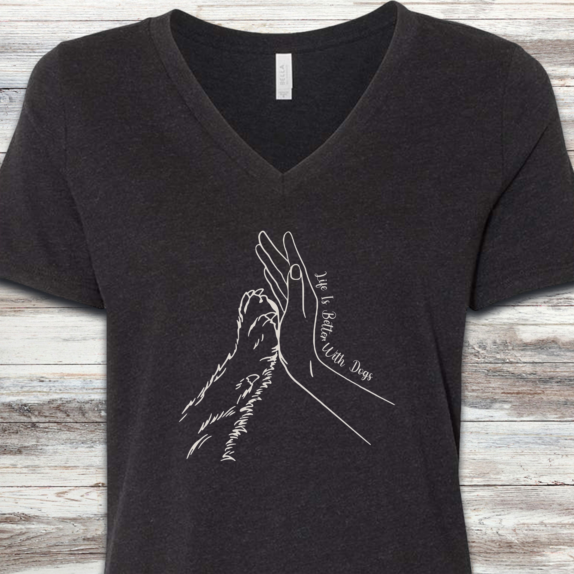 Together V-Neck Tee - Black Heather